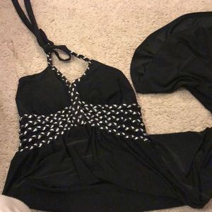 Black and silver halter maxi dress